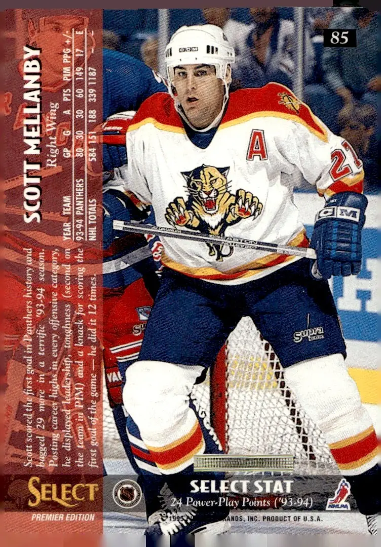1994-95 Select (Premier Edition) #85 Scott Mellanby (back)