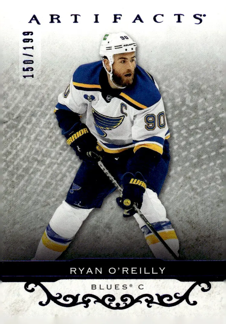 2021-22 Artifacts #142 Ryan O'Reilly – Royal Blue (front)
