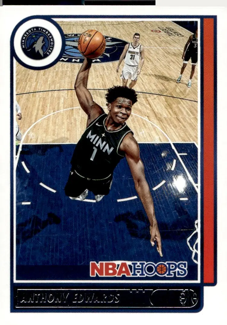 2021-22 NBA Hoops #151 Anthony Edwards (front)