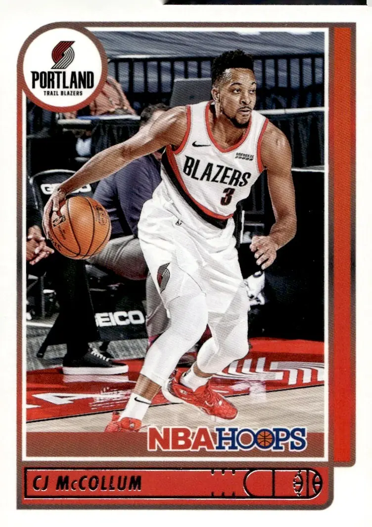 2021-22 NBA Hoops #81 CJ McCollum (front)