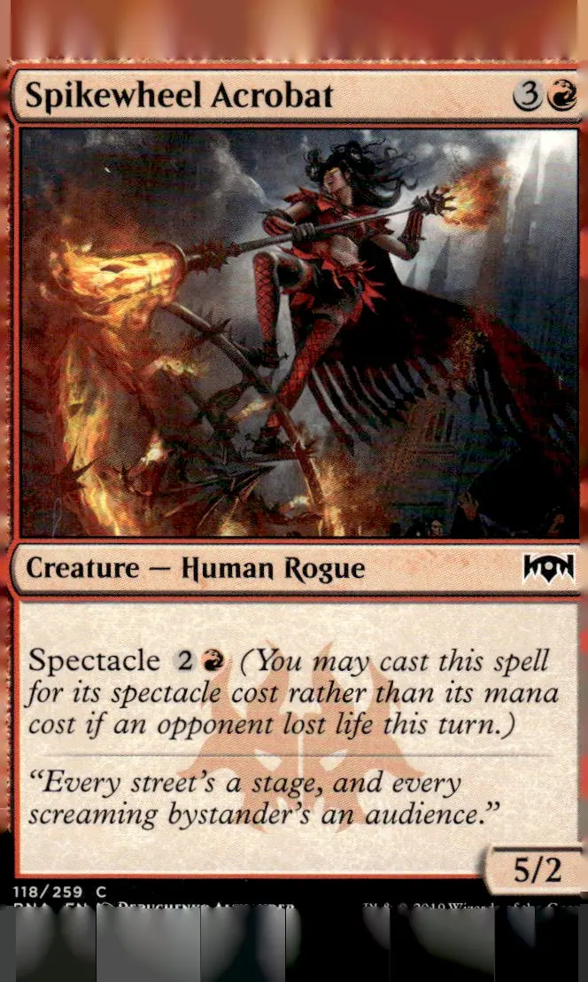 2019 Ravnica Allegiance (RNA) #118/259 Spikewheel Acrobat (front)