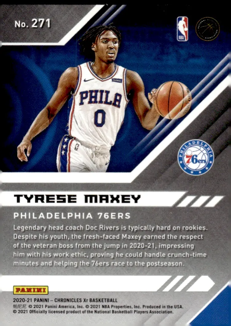 2020-21 Chronicles Basketball #271 Tyrese Maxey (back)
