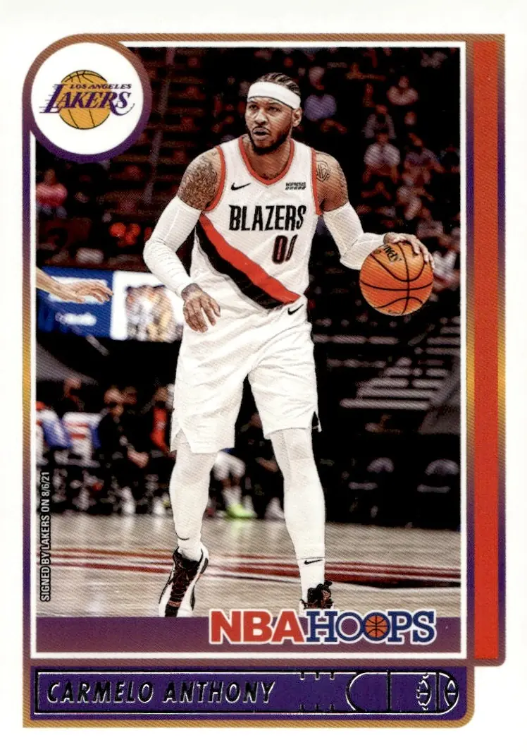 2021-22 NBA Hoops #101 Carmelo Anthony (front)