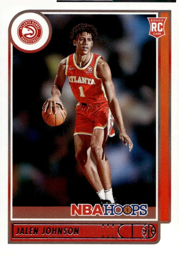 2021-22 NBA Hoops #213 Jalen Johnson (front)