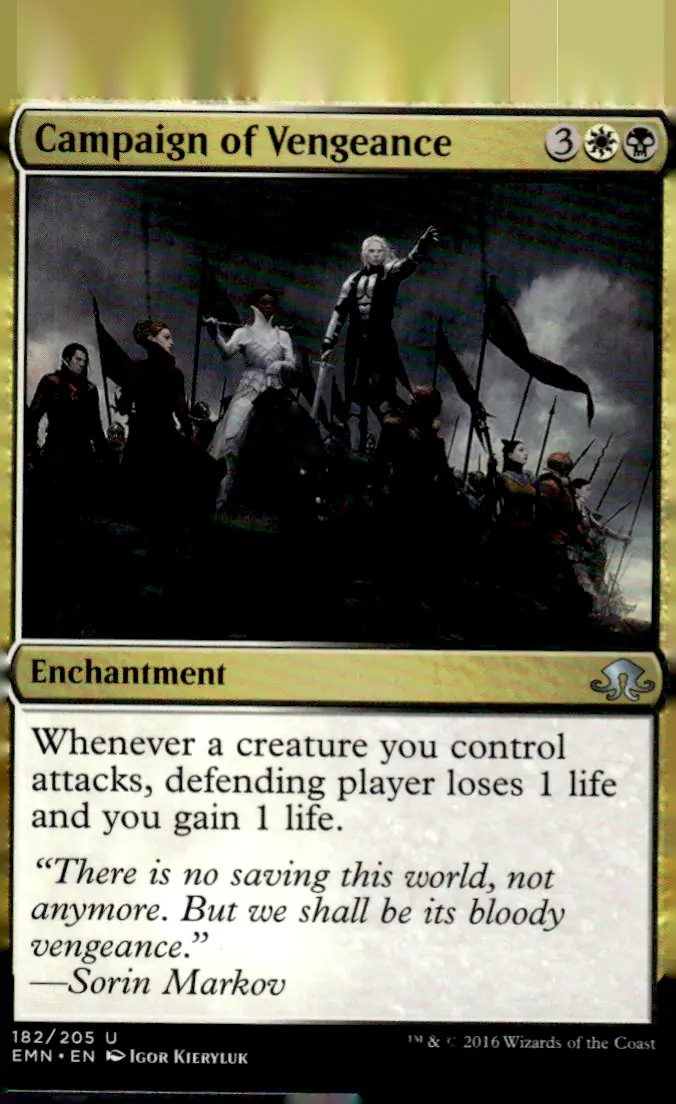 2016 Eldritch Moon (EMN) #182/205 Campaign of Vengeance (front)