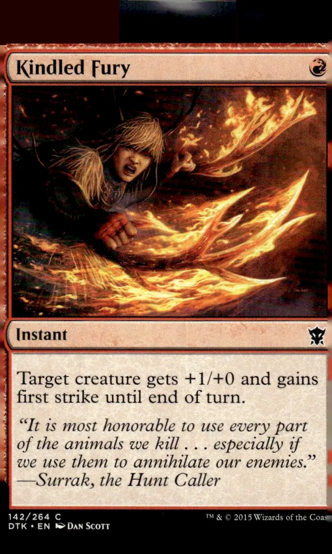 2015 Magic: The Gathering - Dragons of Tarkir (DTK) #142/264 Kindled Fury (front)