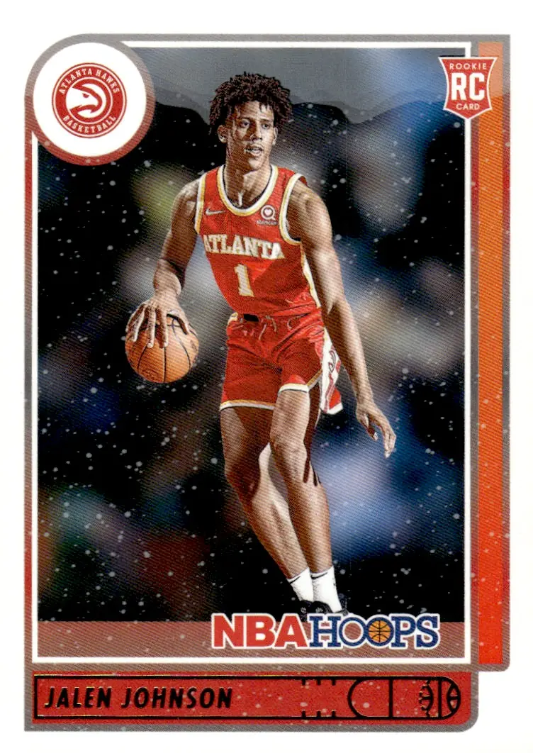 2021-22 NBA Hoops #213 Jalen Johnson (front)