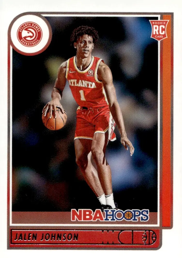 2021-22 NBA Hoops #213 Jalen Johnson (front)