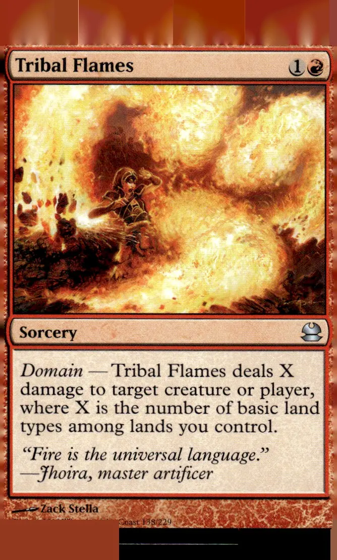 2013 Modern Masters (MMA) #138/229 Tribal Flames (Sorcery) — art by Zack Stella (front)