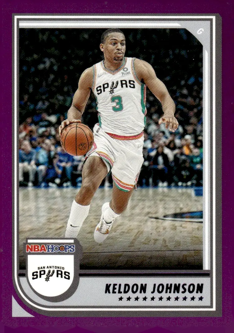 2022-23 NBA Hoops #151 Keldon Johnson – Purple (front)