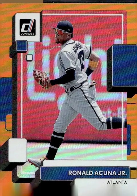 2022 Donruss Baseball #121 Ronald Acuna Jr. – Holo Orange
