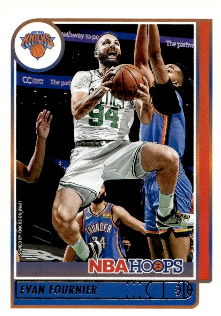 2021-22 NBA Hoops #39 Evan Fournier (front)