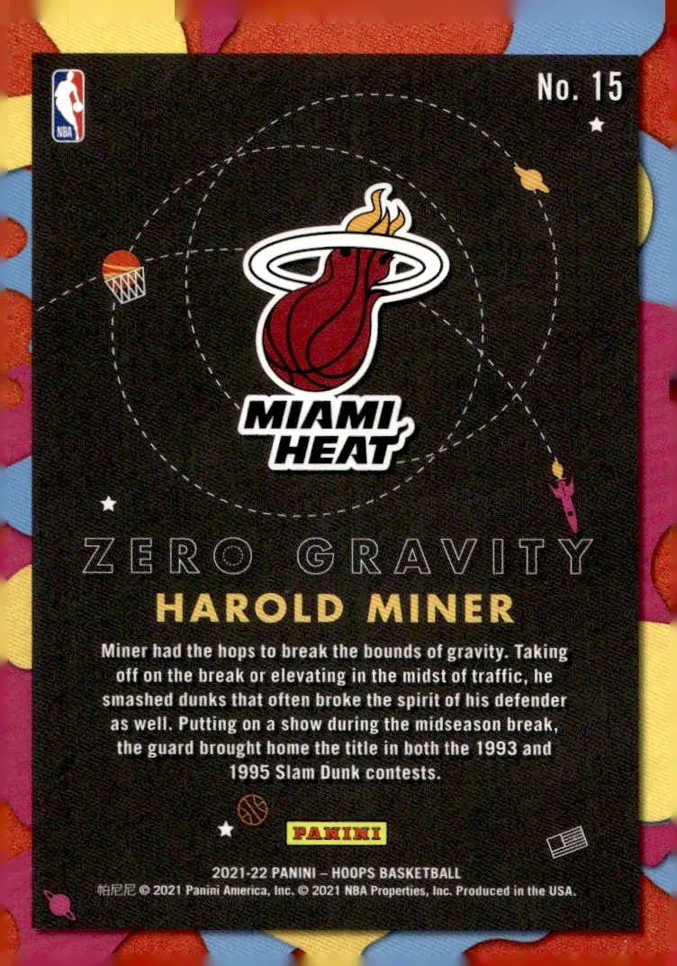 2021-22 NBA Hoops #15 Harold Miner (back)