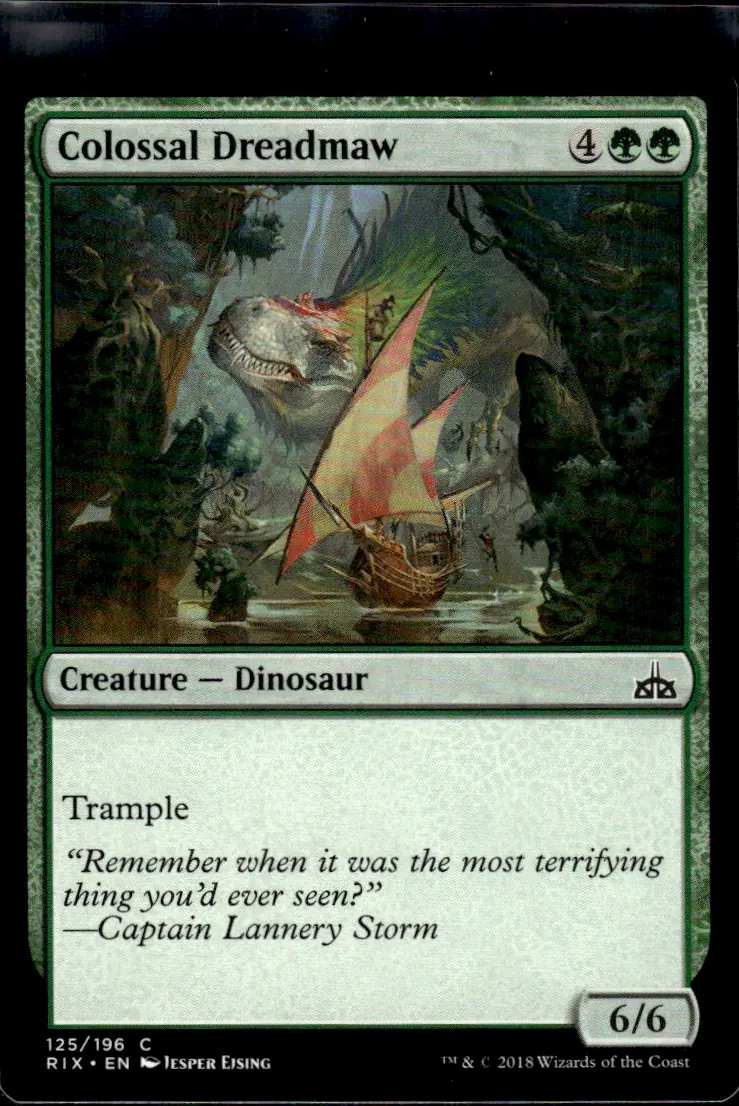 2018 Rivals of Ixalan (RIX) #125/196 Colossal Dreadmaw (front)