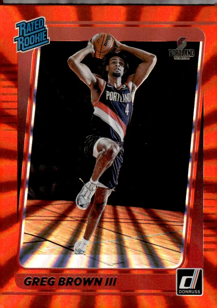 2021-22 Donruss #245 Greg Brown III – Red Laser (front)