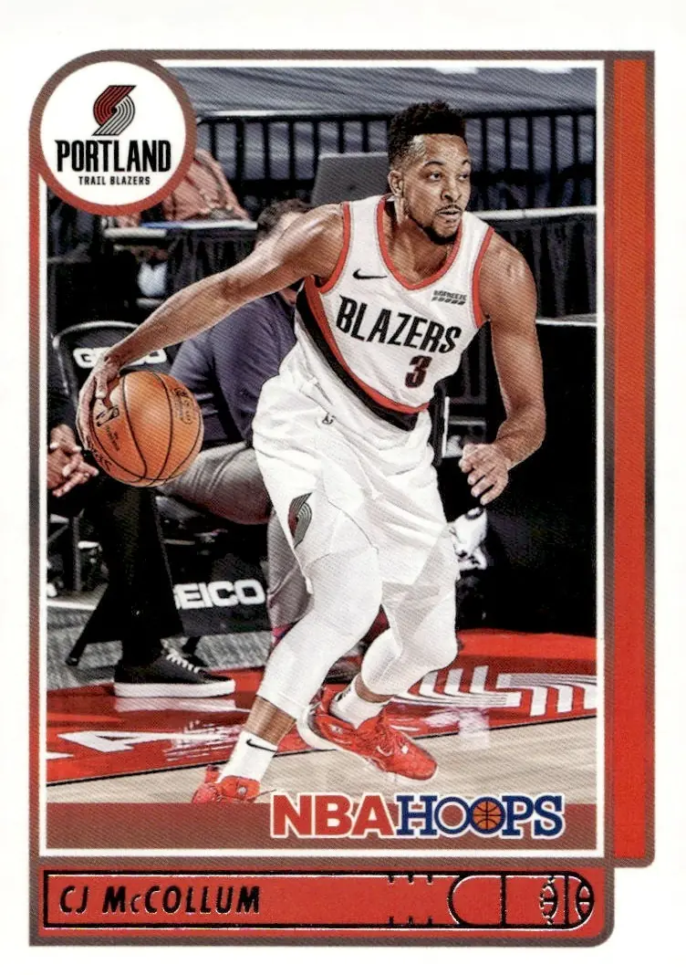 2021-22 NBA Hoops #81 CJ McCollum (front)