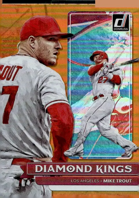 2022 Donruss Baseball #14 Mike Trout – Holo Orange