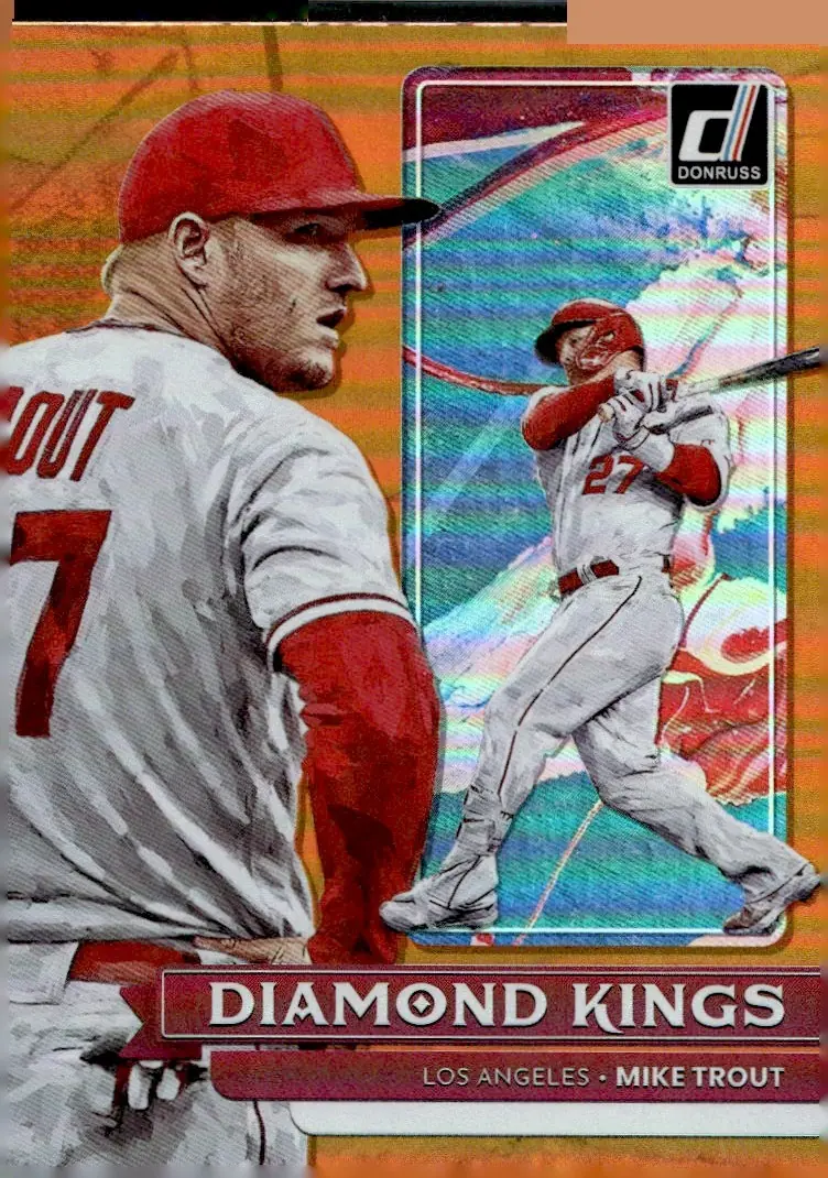 2022 Donruss Baseball #14 Mike Trout – Holo Orange (front)