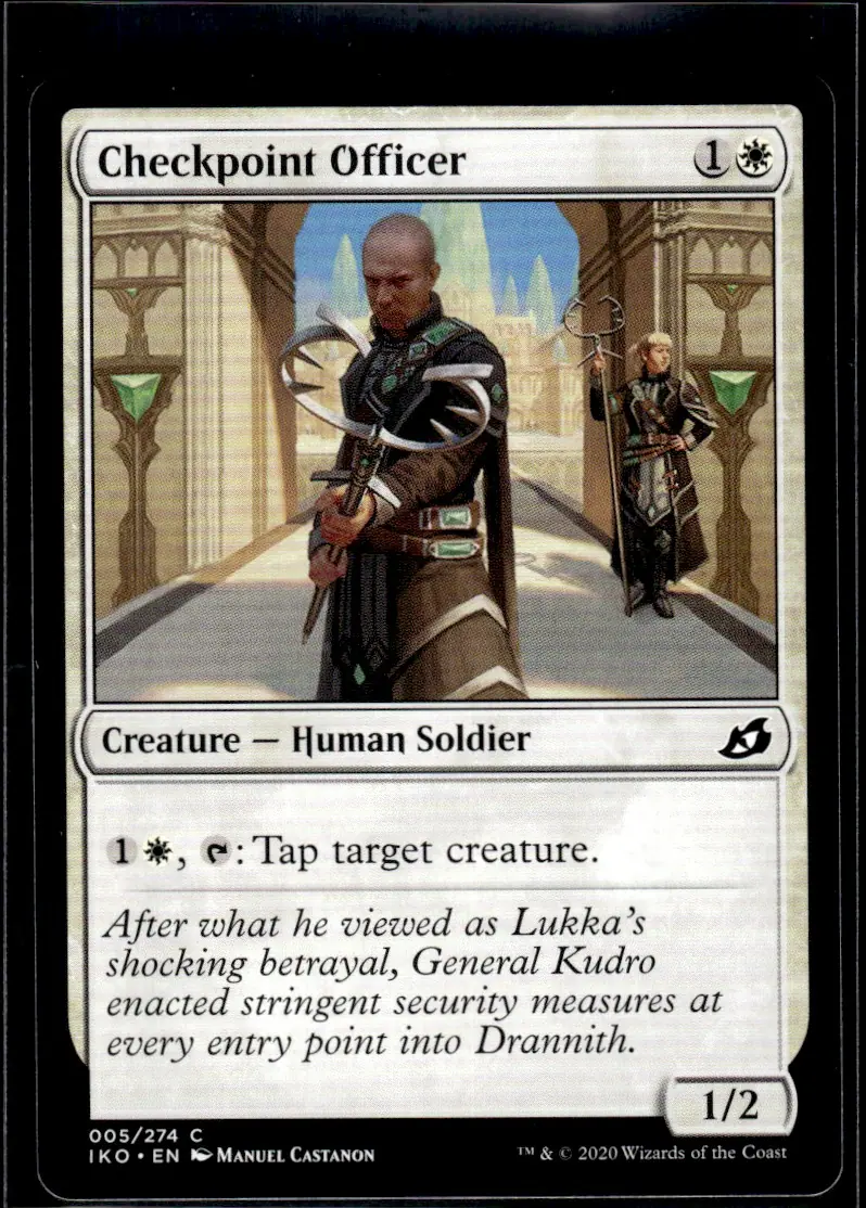 2020 Magic: The Gathering - Ikoria: Lair of Behemoths (IKO) #005/274 Checkpoint Officer (front)
