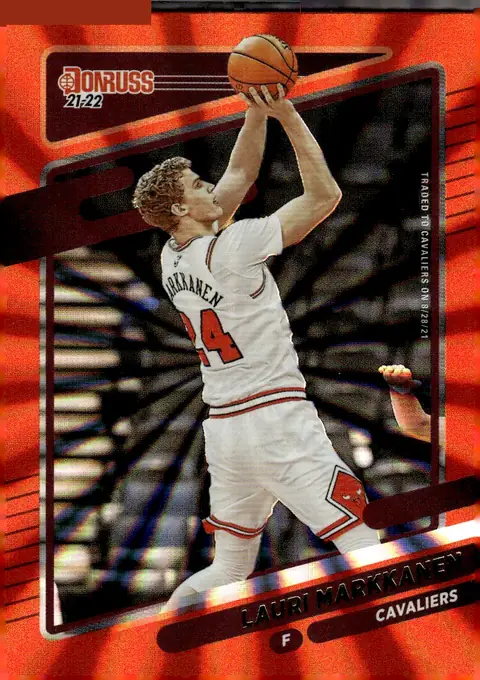 2021-22 Donruss #149 Lauri Markkanen – Holo Red Laser