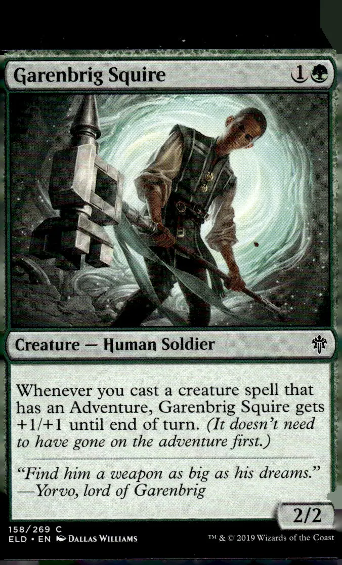 2019 Throne of Eldraine (ELD) #158/269 Garenbrig Squire (front)