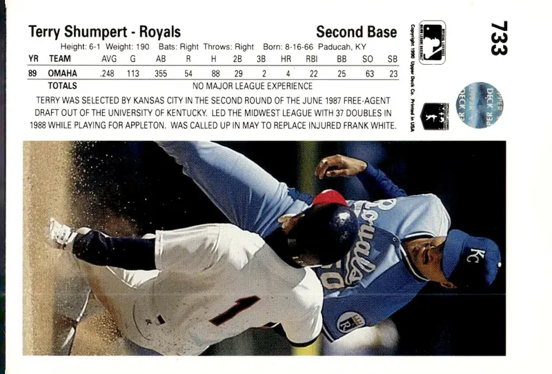1990 Upper Deck #733 Terry Shumpert (back)