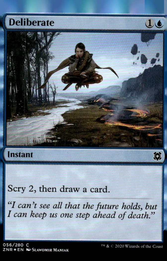 2020 Zendikar Rising (ZNR) #056/280 Deliberate – Foil (front)