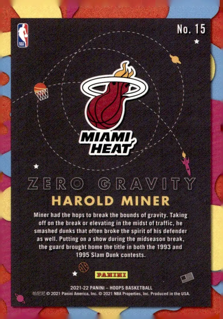 2021-22 NBA Hoops #15 Harold Miner (back)