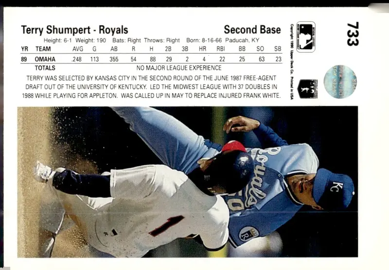 1990 Upper Deck #733 Terry Shumpert (back)