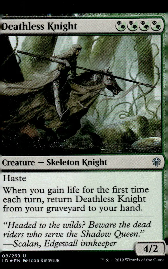 2019 Throne of Eldraine (ELD) #208/269 Deathless Knight (front)