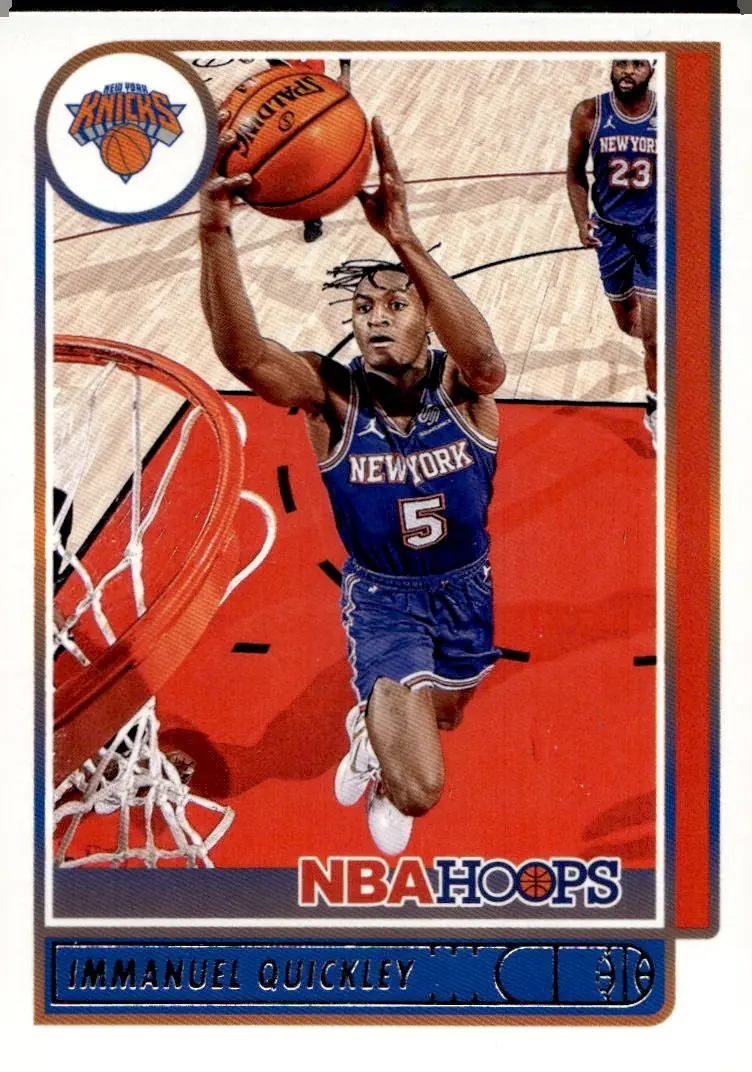 2021-22 NBA Hoops #187 Immanuel Quickley (front)