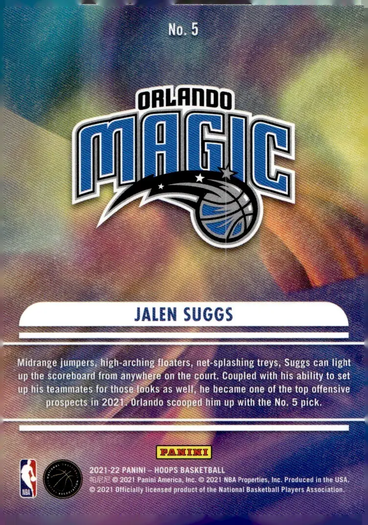 2021-22 NBA Hoops #5 Jalen Suggs (back)