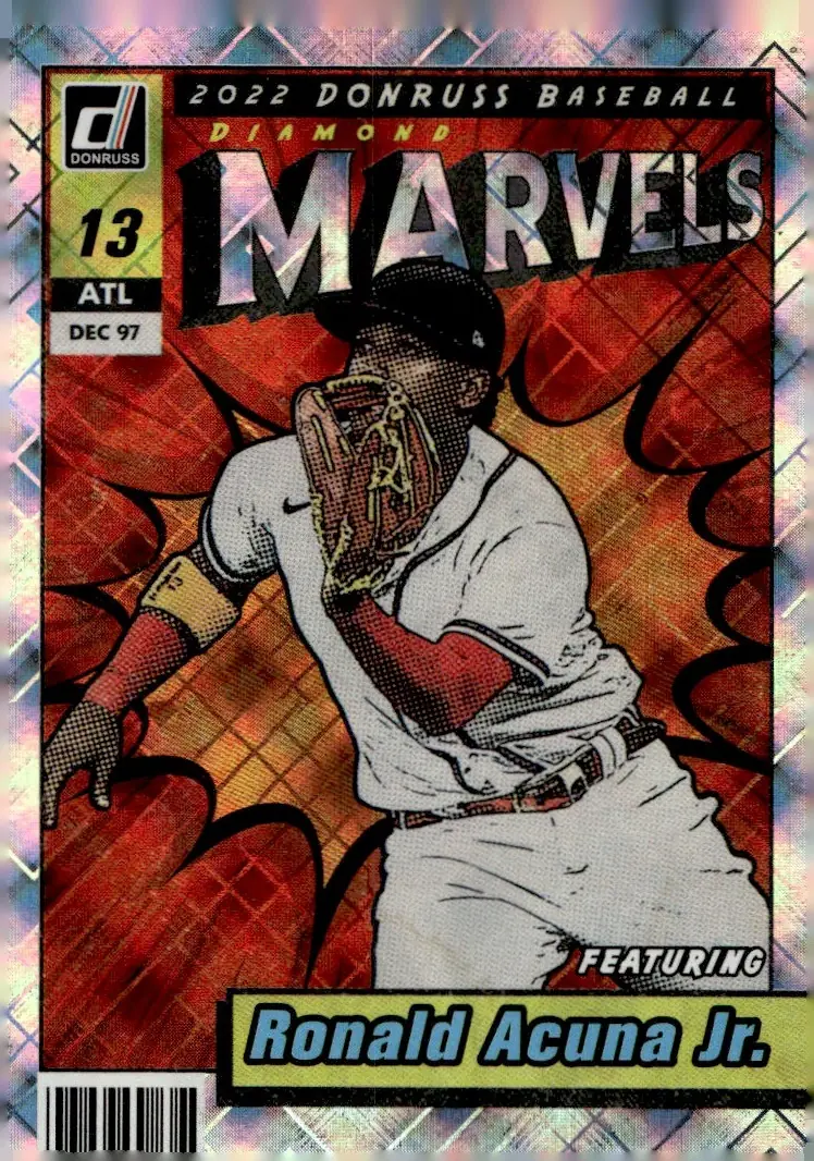 2022 Panini Donruss Baseball #M-4 Ronald Acuña Jr. – Diamond (front)