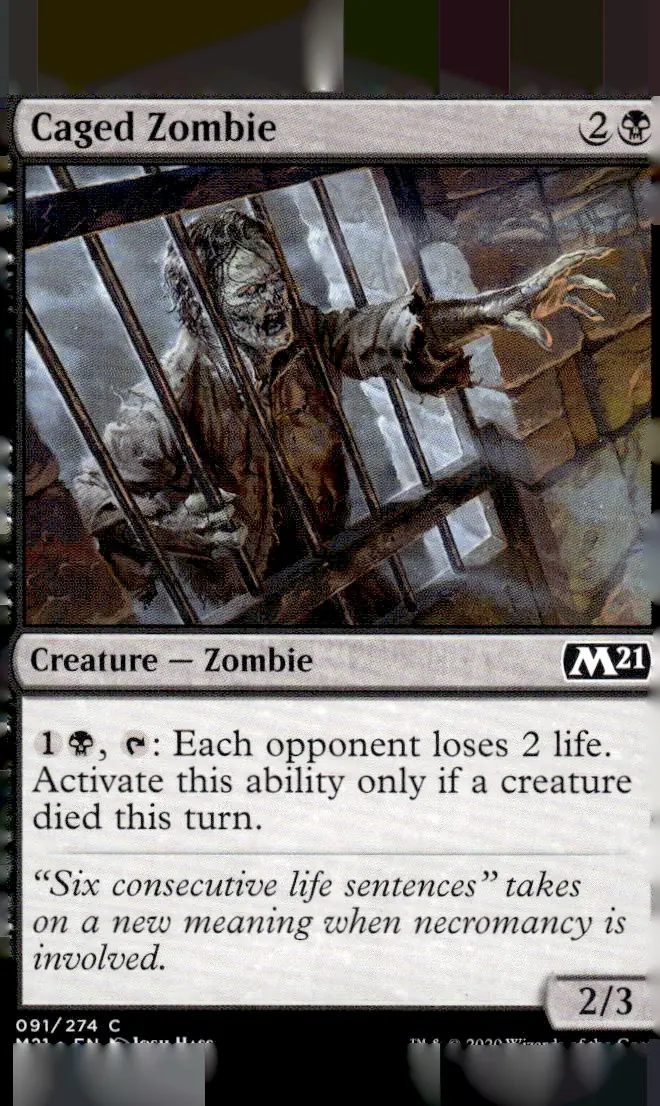 2020 Core Set 2021 (M21) #091/274 Caged Zombie (front)