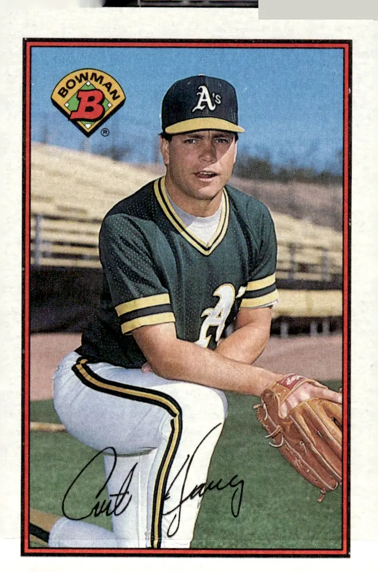 1989 Bowman #184 Curt Young (front)