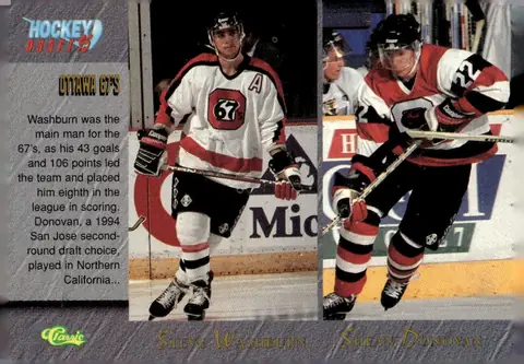 1995 Classic Draft (Hockey Draft '95) #92 Steve Washburn / Shean Donovan / Alyn McCauley / Nick Boynton