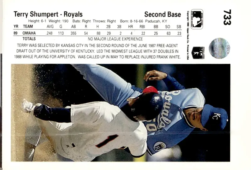 1990 Upper Deck #733 Terry Shumpert (back)