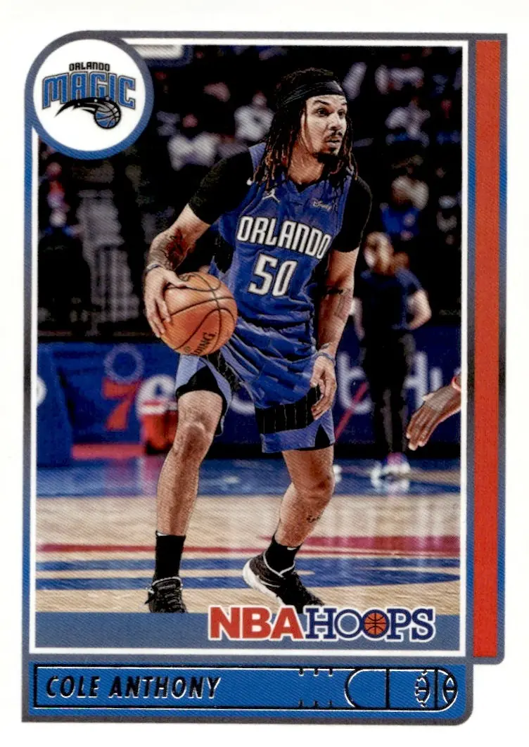 2021-22 NBA Hoops #12 Cole Anthony (front)