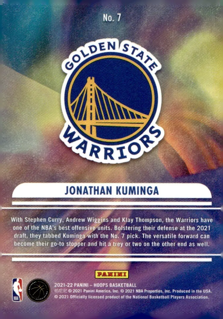 2021-22 NBA Hoops #7 Jonathan Kuminga (back)