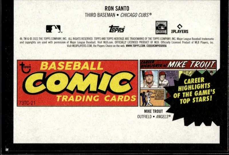 2022 Topps Heritage #73TC-21 Ron Santo (back)