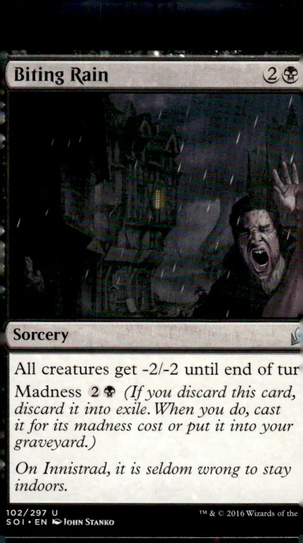 2016 Shadows over Innistrad (SOI) #102/297 Biting Rain (front)
