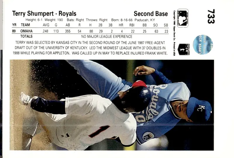 1990 Upper Deck #733 Terry Shumpert (back)