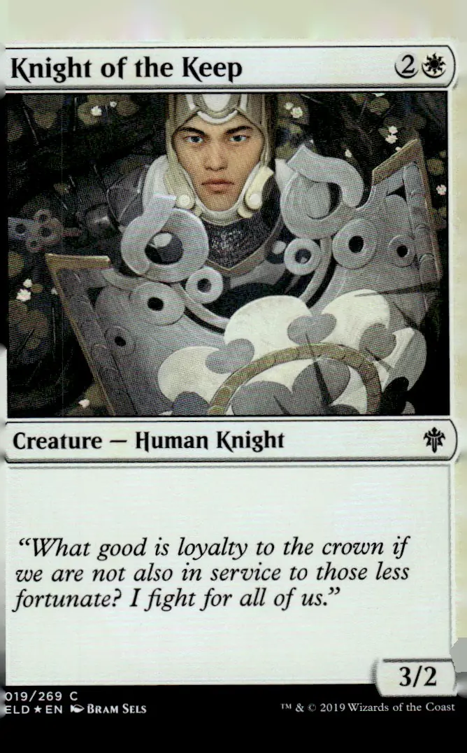 2019 Throne of Eldraine (ELD) #019/269 Knight of the Keep (front)