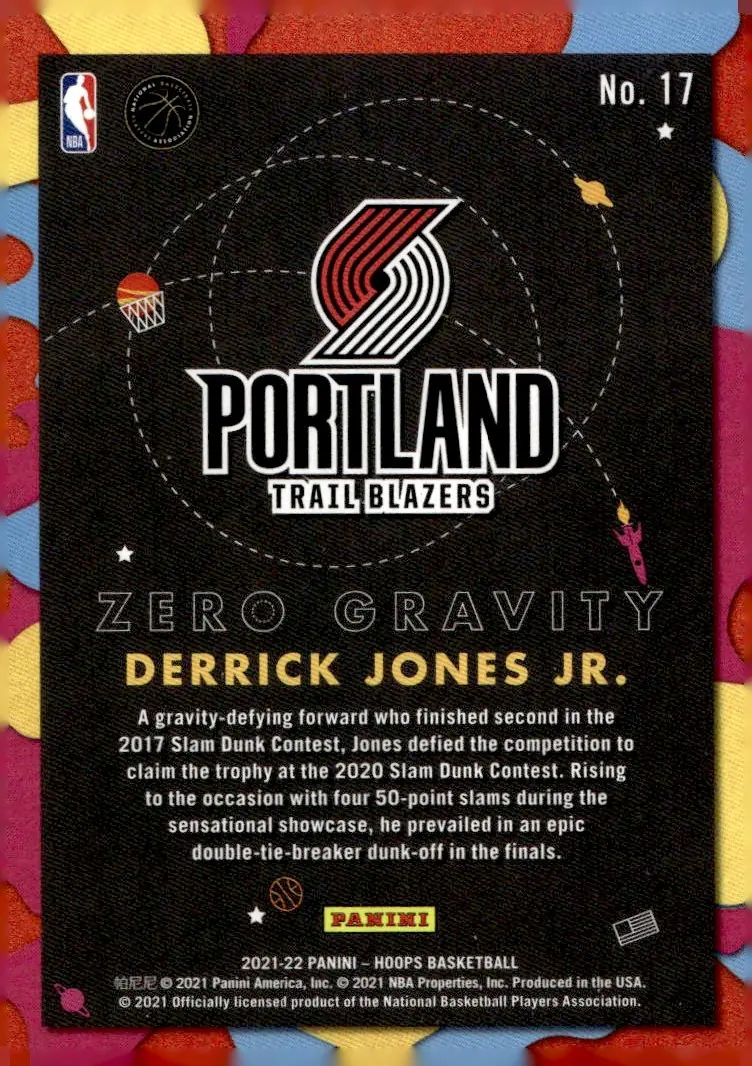 2021-22 NBA Hoops #17 Derrick Jones Jr. (back)