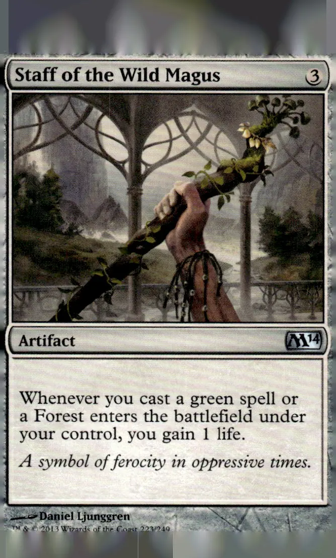2013 Magic 2014 Core Set (M14) #223/249 Staff of the Wild Magus (front)