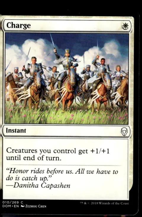 2018 Dominaria (DOM) #010/269 Charge (card name); art by Zezhou Chen