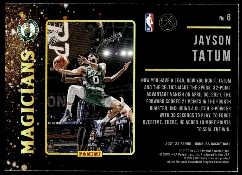2021-22 Donruss Basketball #6 Jayson Tatum (back)
