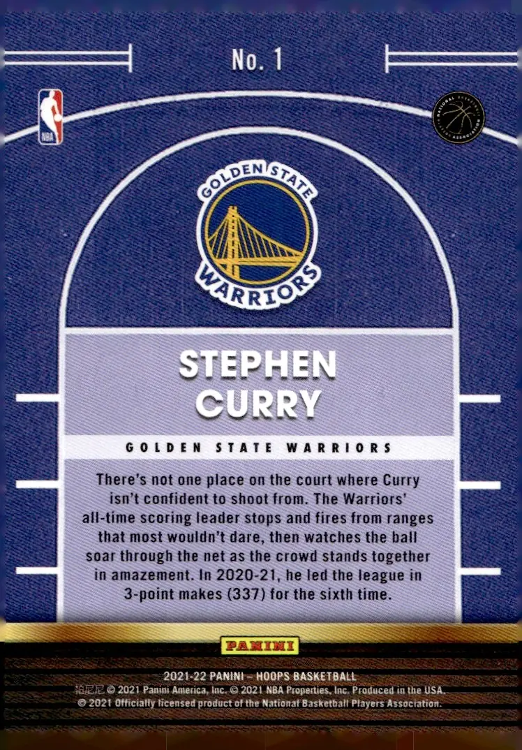 2021-22 NBA Hoops #1 Stephen Curry (back)