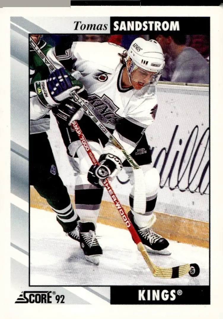 1992-93 Score (U.S.) #199 Tomas Sandstrom (front)