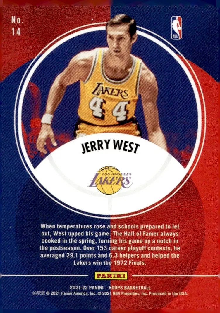 2021-22 NBA Hoops #14 Jerry West (back)